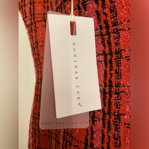 NWT Endless Rose Boucle Tweed Bustier Mini Dress - Picture 4 of 5